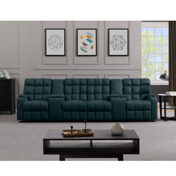 Lark Manor Kropf Upholstered Home Theater Seating with Cup Holder